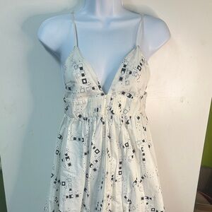 Fred Perry White and Black Geometric Dress